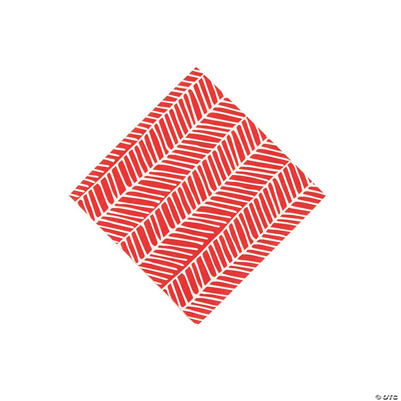 Best Sale π Red Herringbone Print Beverage Napkins β€οΈ - Image 2