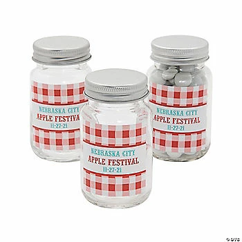 Brand new π₯° Personalized Gingham Mini Mason Jar Favors - 12 Pc. π§¨