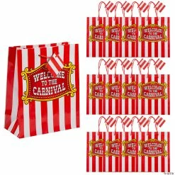 Best deal π 7 1/2" x 9" Medium Carnival Gift Bags with Tags - 12 Pc. π