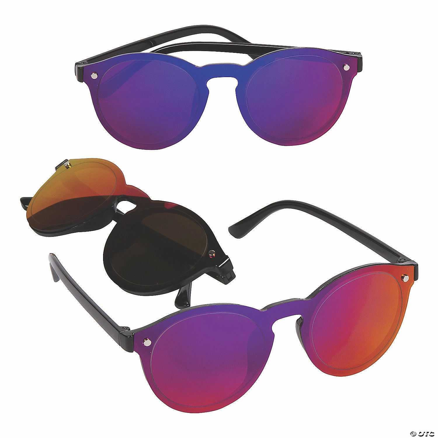 Discount โญ Adult's Round Mirrored ๐ Sunglasses - 6 Pc. โ๏ธ