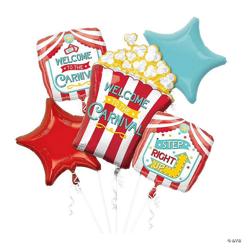 Budget 😍 Carnival Assorted Sizes Mylar Balloon Set - 5 Pc. 🤩