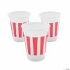 Hot Sale 🛒 Carnival Red & White Stripe Plastic Cups - 50 Pc. 👏