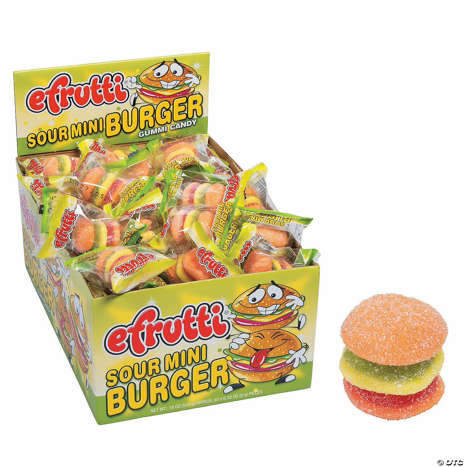 Deals 💯 Efrutti® Mini Burger Sour Gummi 🍬 Candy - 60 Pc. 😉