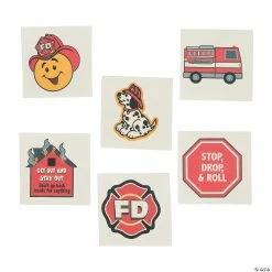 Promo 🌟 Fire Safety Temporary Tattoos - 72 Pc. ✔️