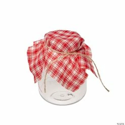 Promo β Gingham Rustic Plastic Favor Jar - 12 Pc. π