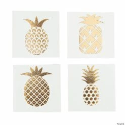 Best reviews of ❤️ Gold Foil Pineapple Temporary Tattoo Assortment - 72 Pc. 🌟
