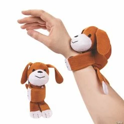Promo 🎁 Hugging Stuffed 🦮 Dog Slap Bracelets - 12 Pc. ⭐