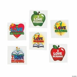 Outlet 🤩 I Love Reading Temporary Tattoos - 72 Pc. 👍