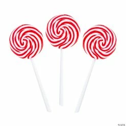 Buy ๐ Jumbo Red & White Swirl Lollipops - 6 Pc. ๐งจ