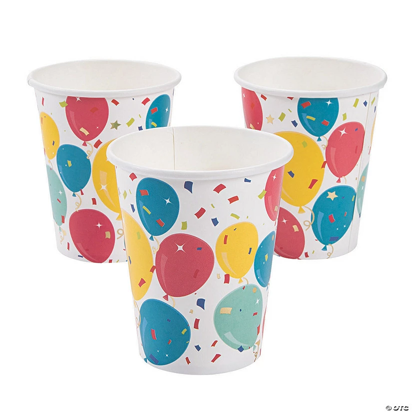 Budget π€© Party Balloons & Confetti Paper Cups - 24 Ct. β¨