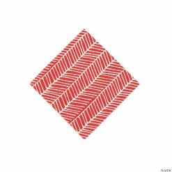Best Sale π Red Herringbone Print Beverage Napkins β€οΈ