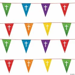 Flash Sale 🔔 Religious Colors of the Rainbow Plastic Pennant Banner 🧨