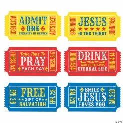 Budget 🤩 Religious Giant Carnival Ticket Cutouts - 6 Pc. 🎉