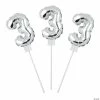 Brand new 🔔 Self-Inflating Number 3 6" Mylar Balloons - 6 Pc. 🎁