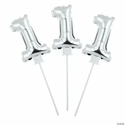 Cheapest 🧨 Self-Inflating Silver Number 1 6" Mylar Balloons – 6 Pc. ⌛