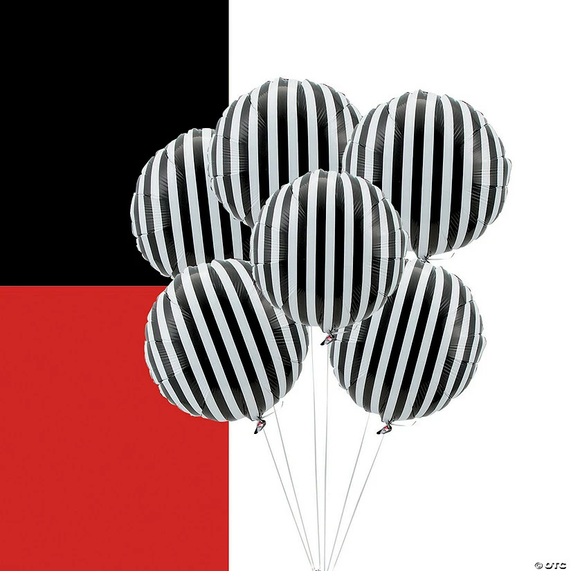 Top 10 ⌛ Striped 18" Mylar Balloons - 6 Pc. ✔️