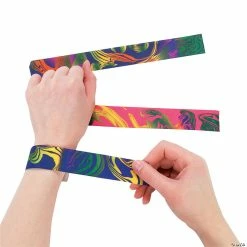 Top 10 π€© Tie-Dyed Slap Bracelets - 12 Pc. β¨