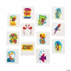 Buy π Tropical Paradise Glitter Temporary Tattoos - 72 Pc. π
