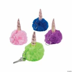 Best deal ✔️ Unicorn Pom-Pom Keychains - 12 Pc. ⌛